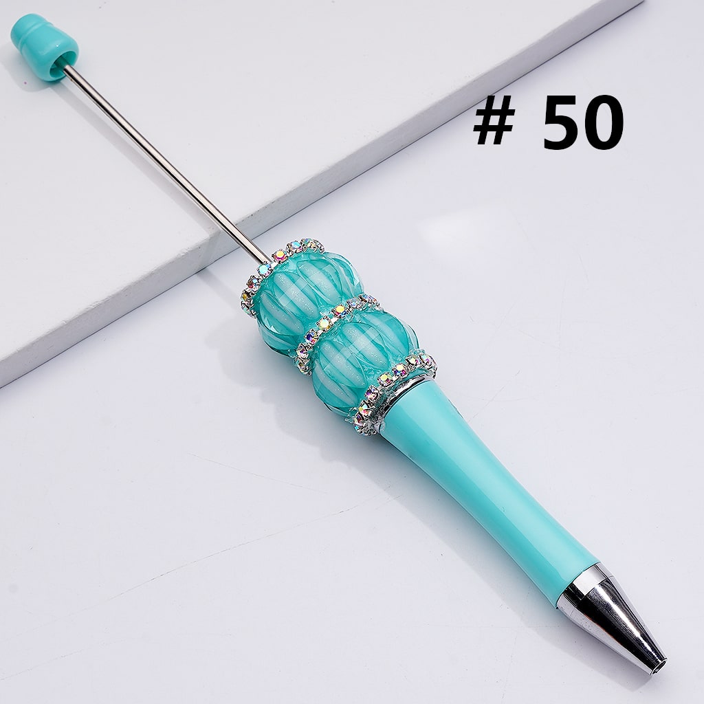 Mini Pumpkin Charms Clear Rhinestones Chains Beadable Pens in Solid Color