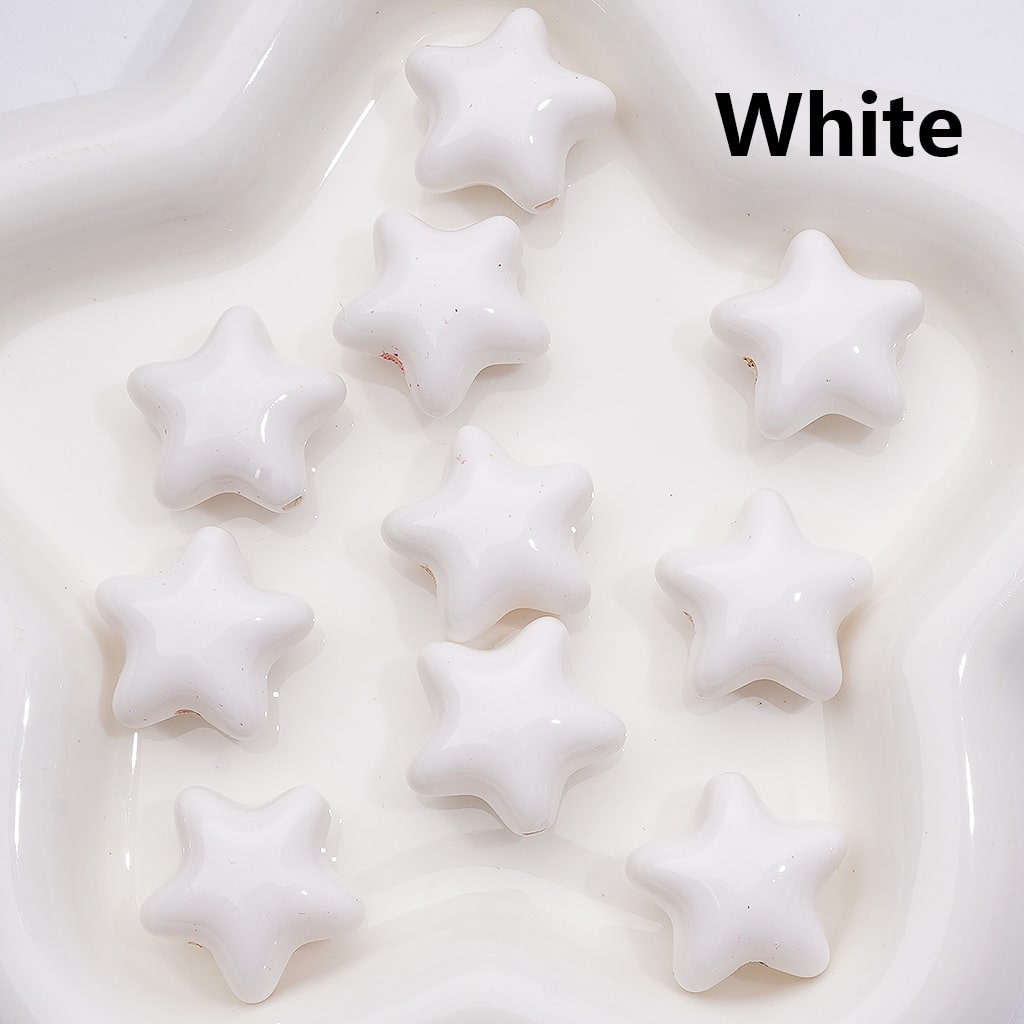 Stoving Varnish Solid Color Five-pointed Star Acrylic Beads, 23MM (Single Color is available for 200pcs(Whole bag))