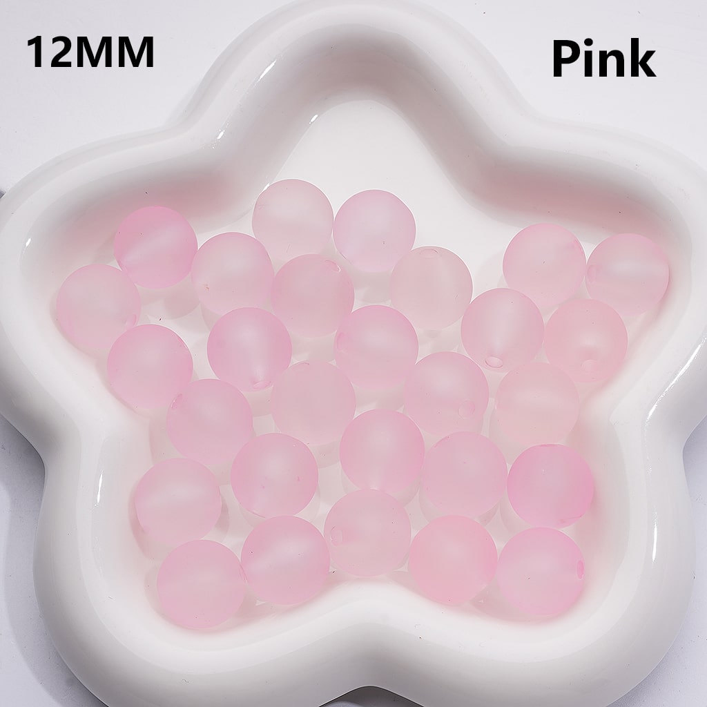 Frosted Matte Translucent Multi-Color Round Acrylic Beads, 12MM, (Single Color is available for 500pcs(Whole bag))