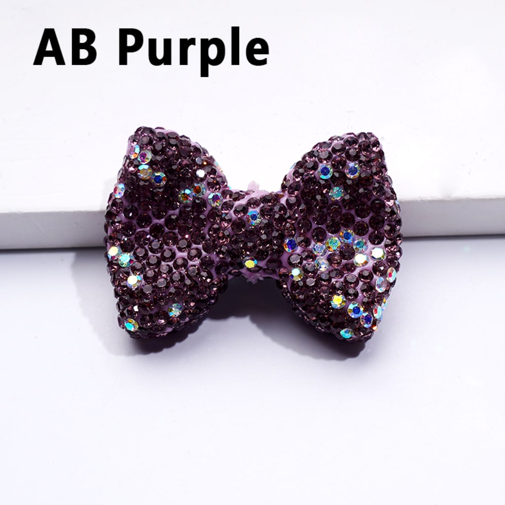 Bling Bling Multi-Color Bowknots Clay Beads with Shiny Rhinestones, 28*40MM