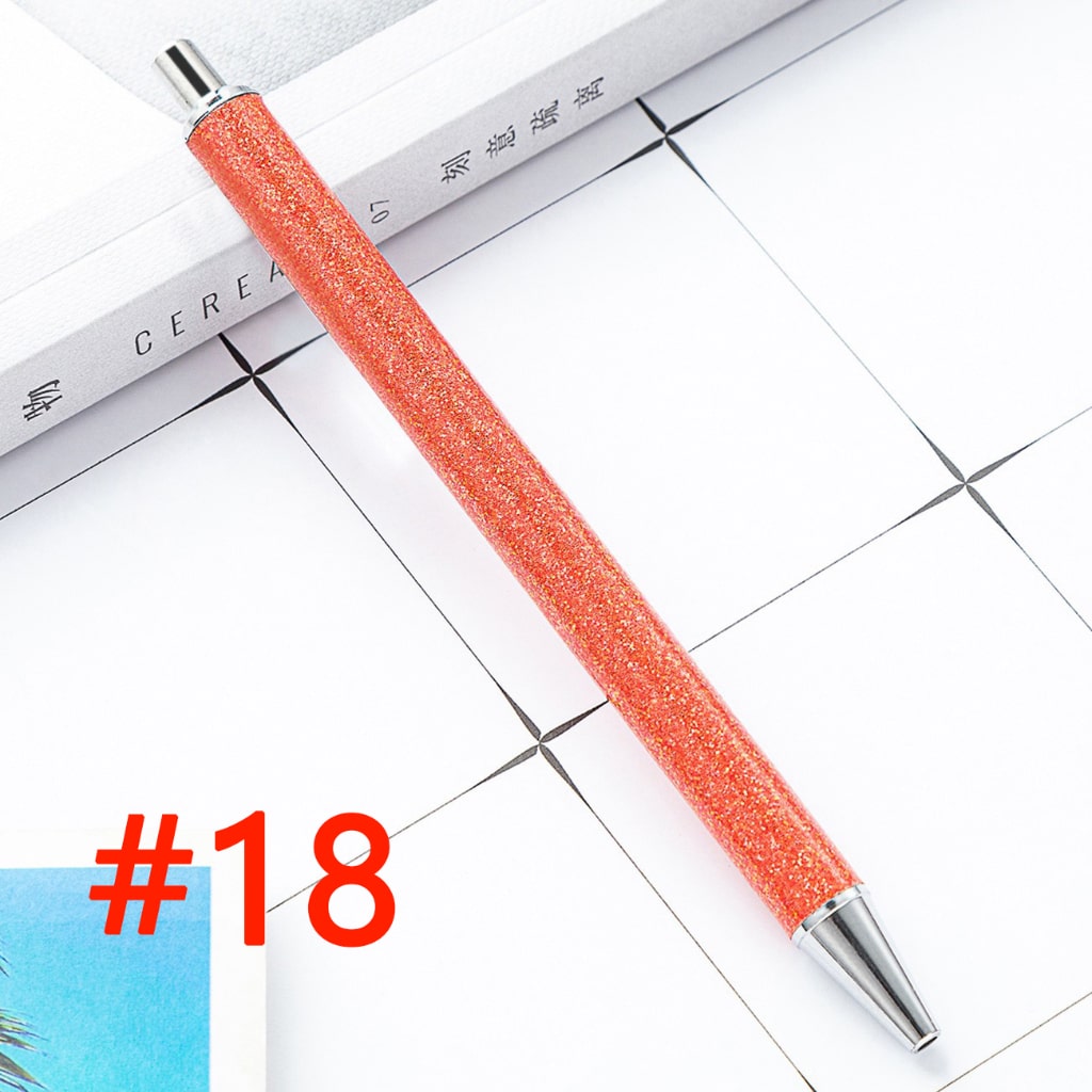 Sublimation Ballpoint Pen, Push Ballpoint Pen with Glitter Effect in Gold Color