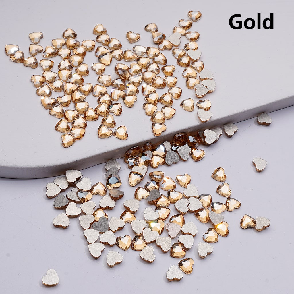 Crystal Faceted Flat Back Mini Hearts Charms for Beads Jewelry Accessories, 5.5*6MM (1440pcs/bag)