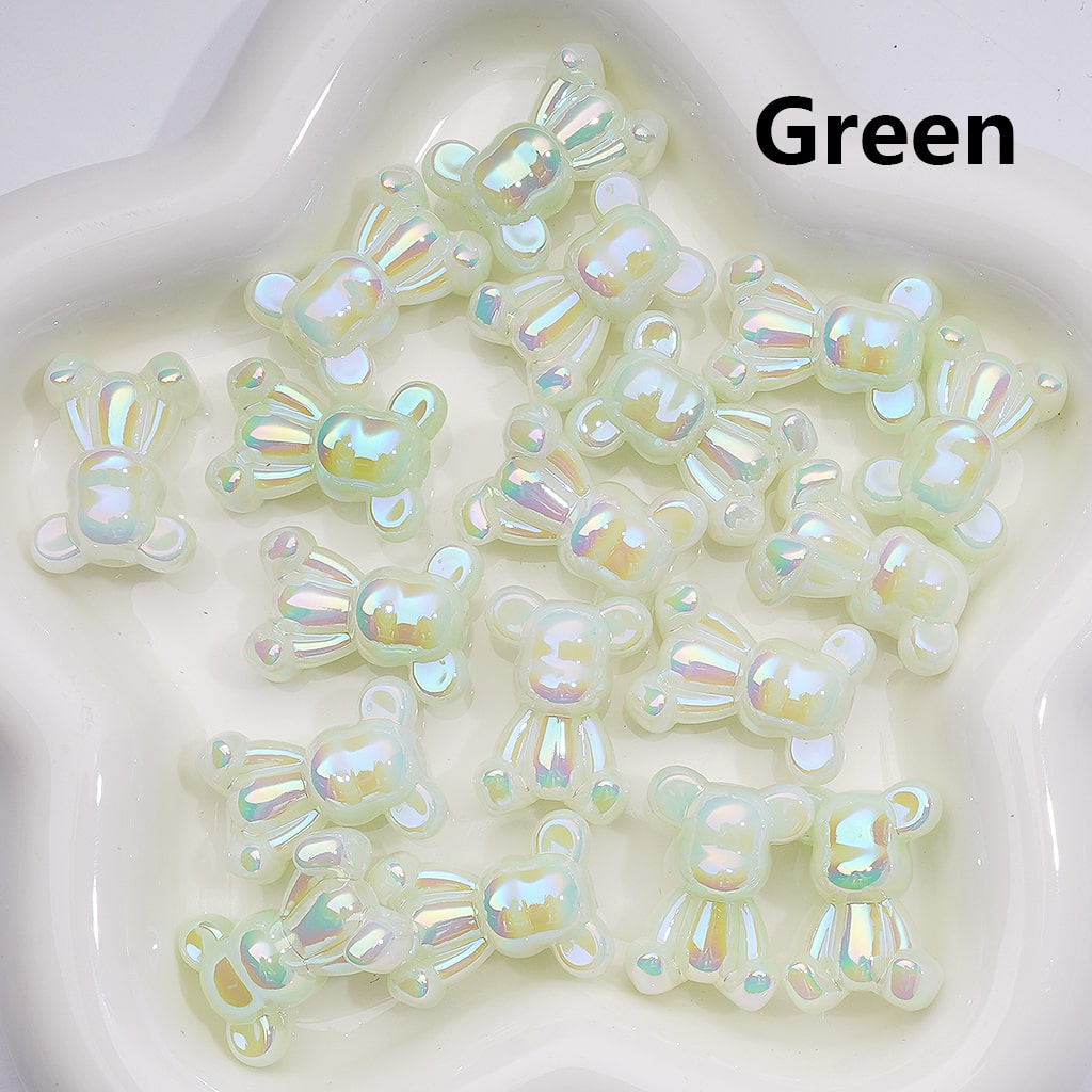 UV Coating Luminous Cute Bearbrick Gloomy Acrylic Beads, 18*24MM (Single Color is available for 200pcs(Whole bag))