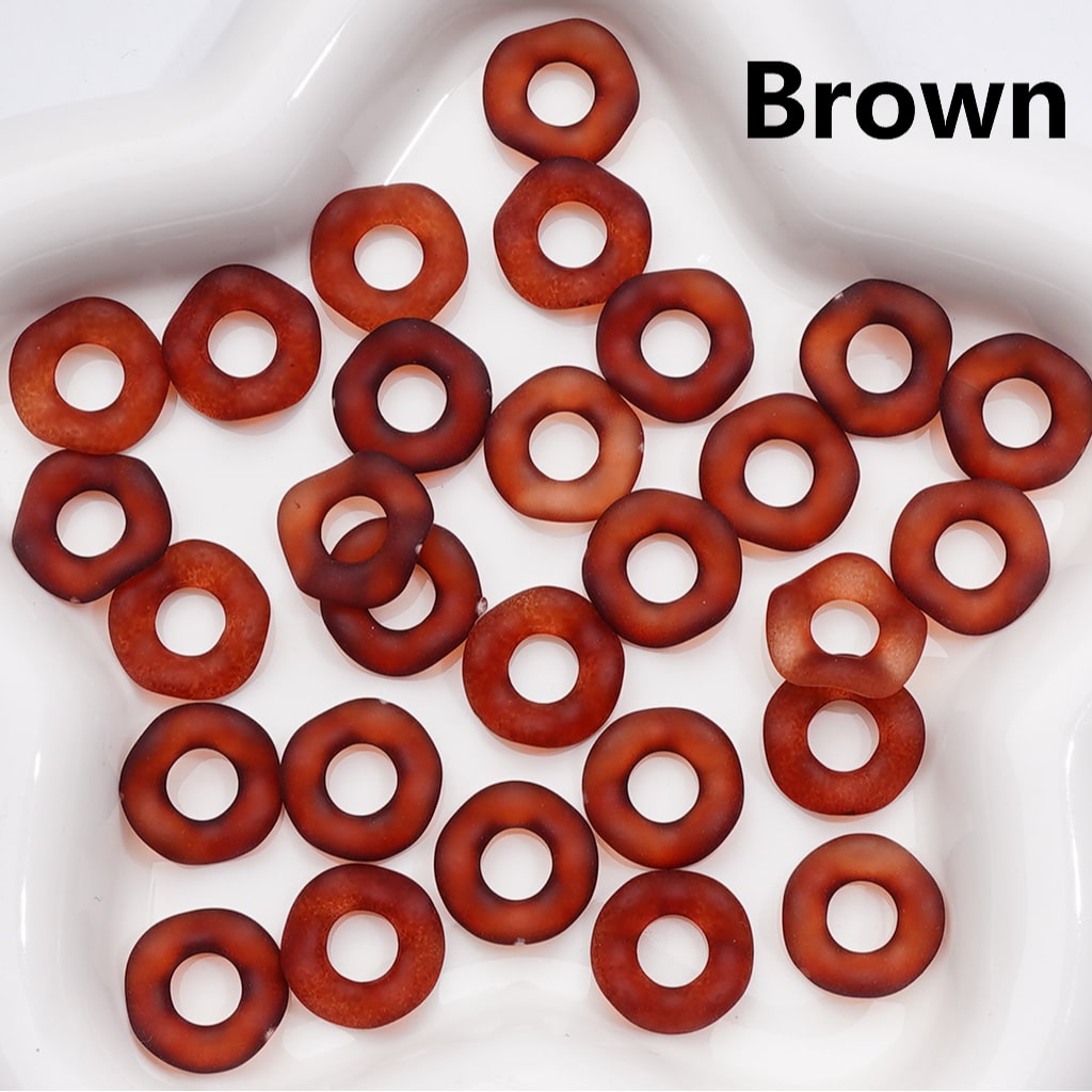Multi-Color Translucent Frosted Large Hole Wavy Shape Acrylic Spacer Beads, 16MM (Single Color is only available for 500pcs(Whole bag))