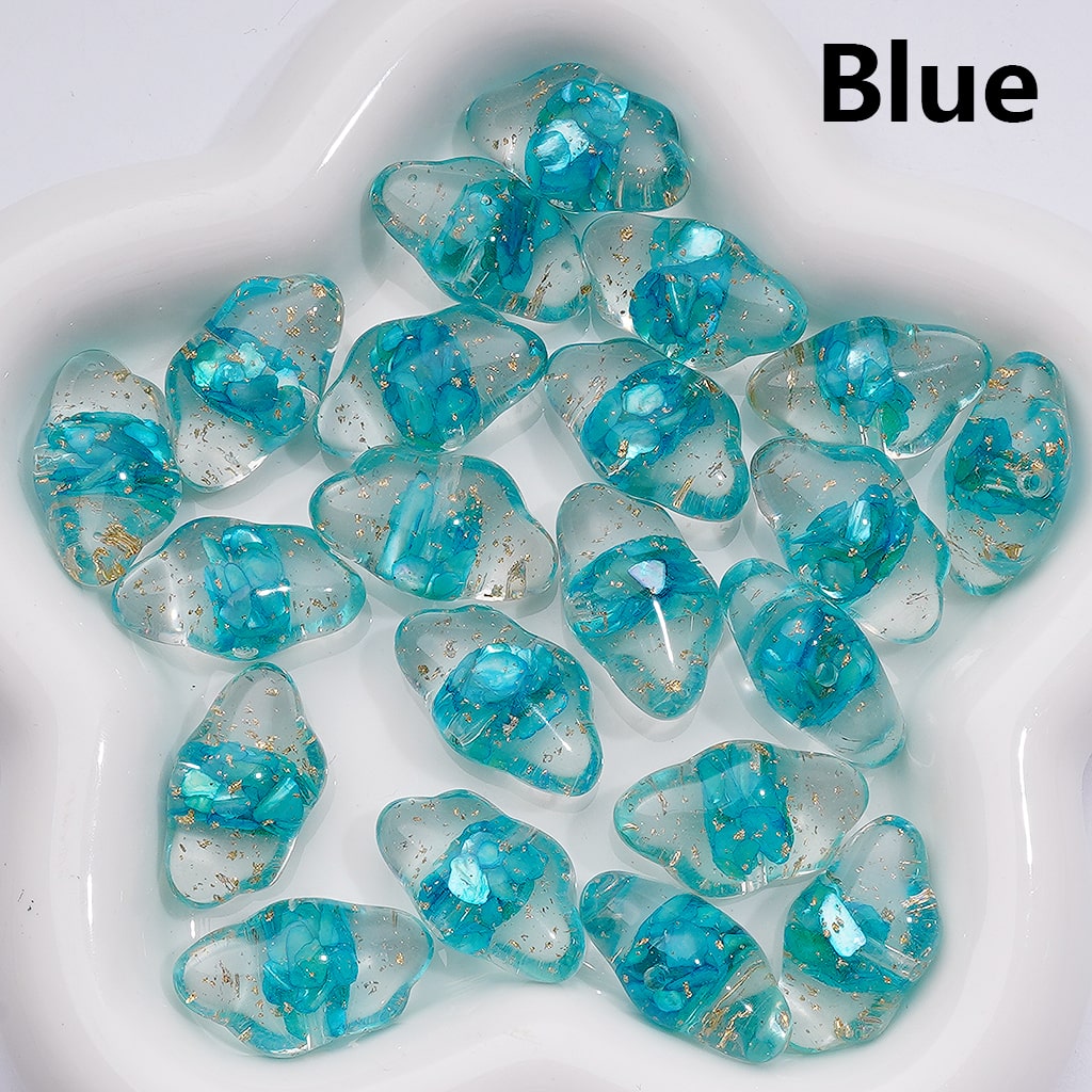 Multi-Color Shells Gold Foil Paper Inside Clear Cloud Acrylic Beads, 13*22MM (Single Color is available for 200pcs(Whole bag))