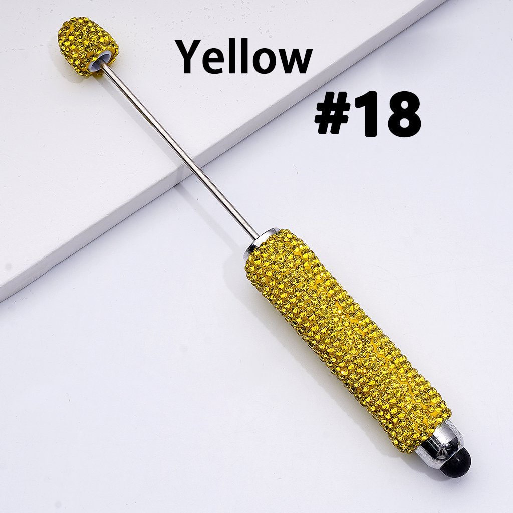 Beadable Clay Stylus Pens with AB & Colorful Rhinestones Covered the Entire Pen