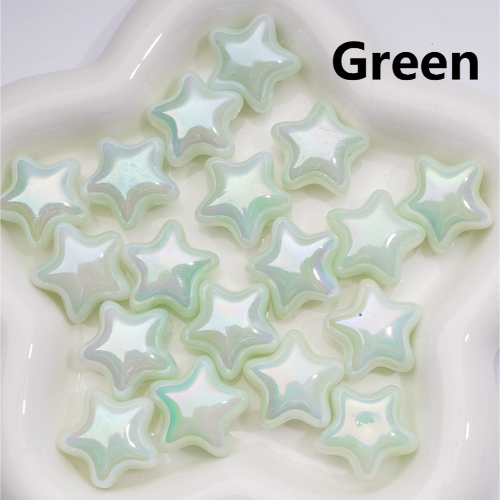 UV Coating Luminous Cute Five-pointed Star Acrylic Beads, 23MM (Single Color is available for 200pcs(Whole bag))
