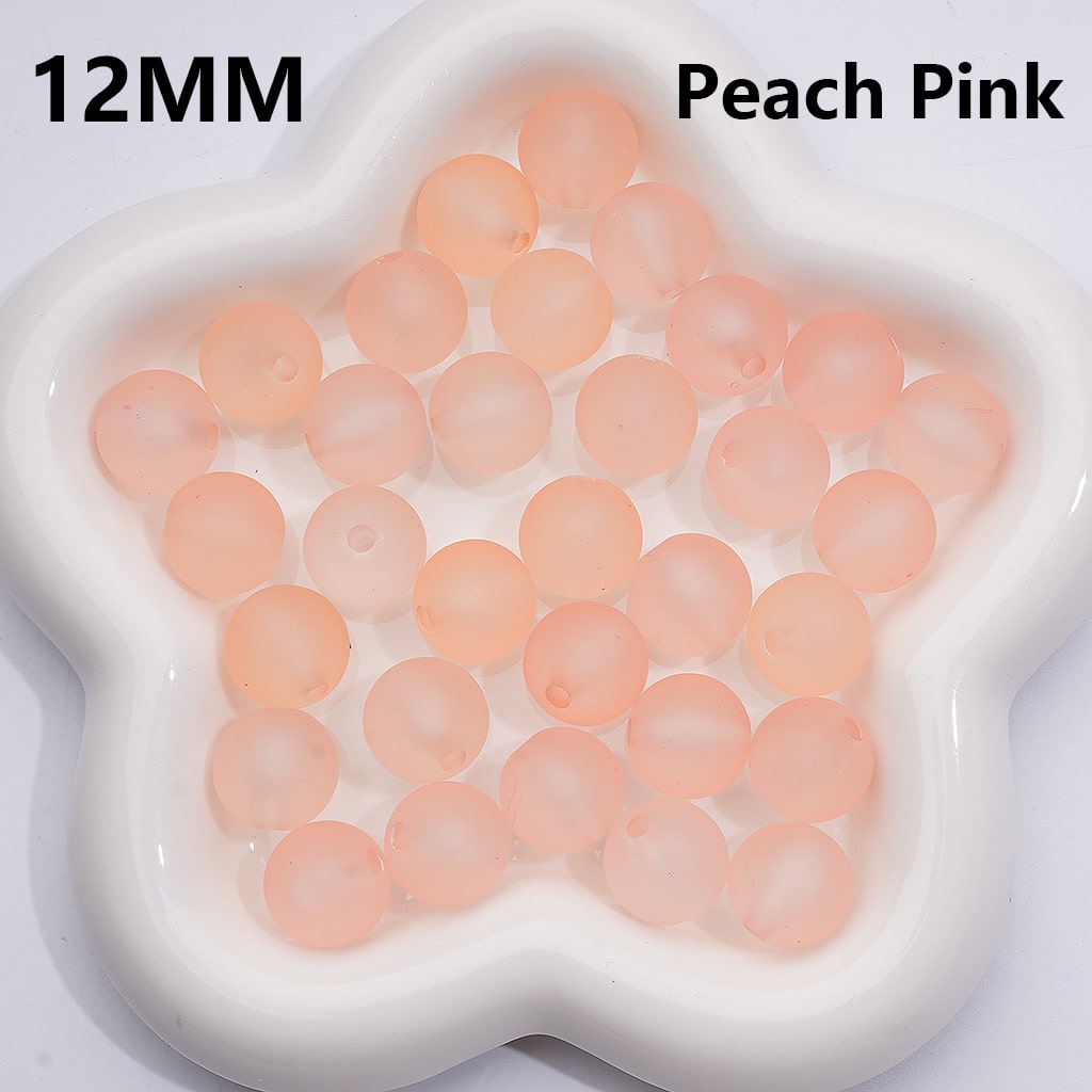 Frosted Matte Translucent Multi-Color Round Acrylic Beads, 12MM, (Single Color is available for 500pcs(Whole bag))