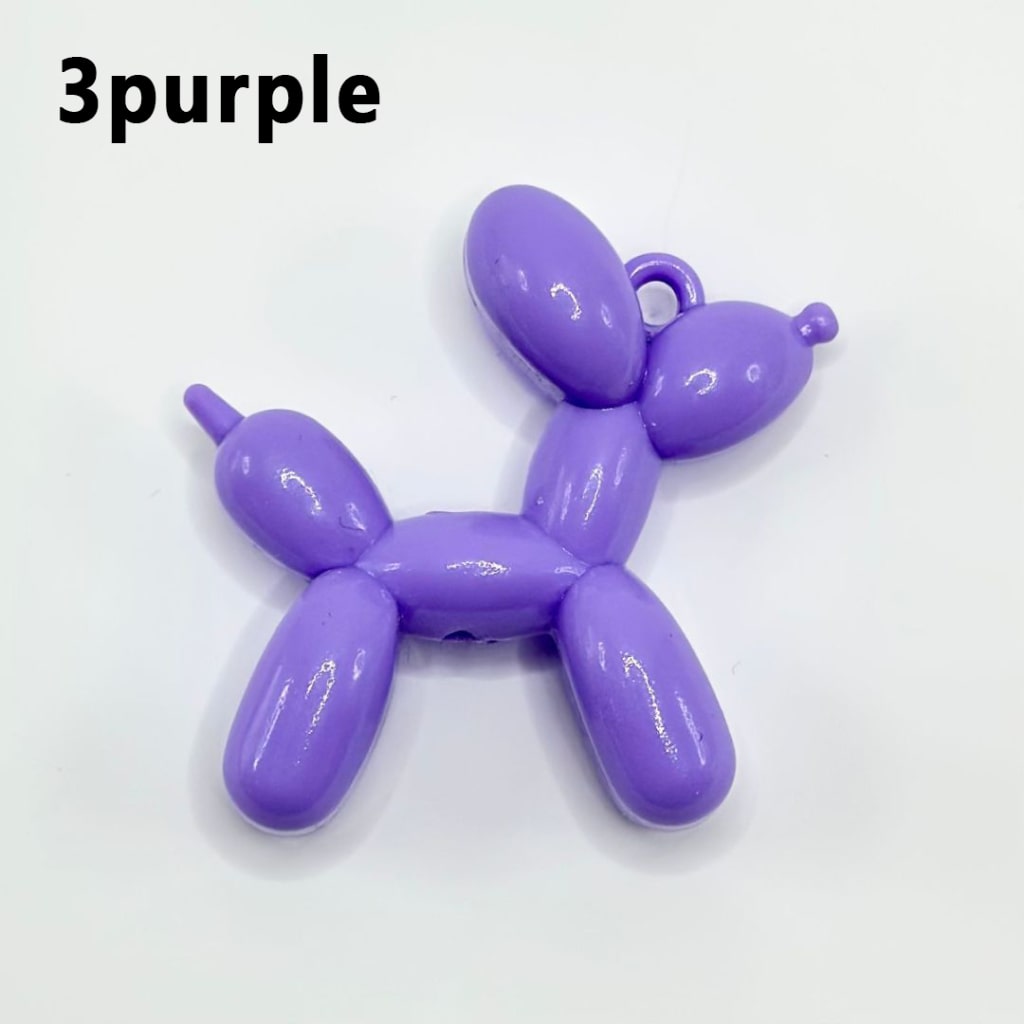 Vivid Cute Solid Color Balloon Puppy Dog Acrylic Beads Pendants, Around 47*47MM