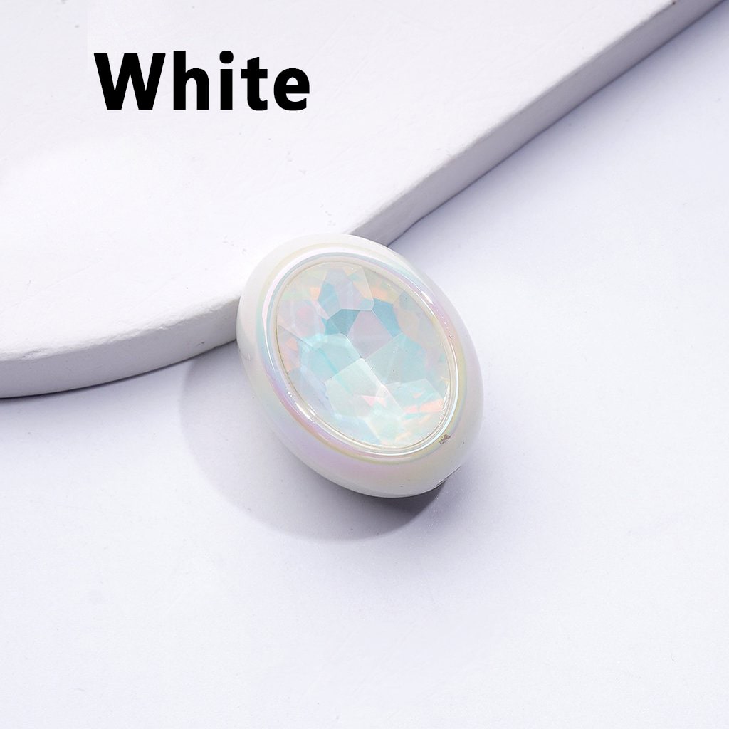 UV Coating Oval Shape Acrylic Beads Shiny K9 Rhinestones Inside, Around 26*20MM