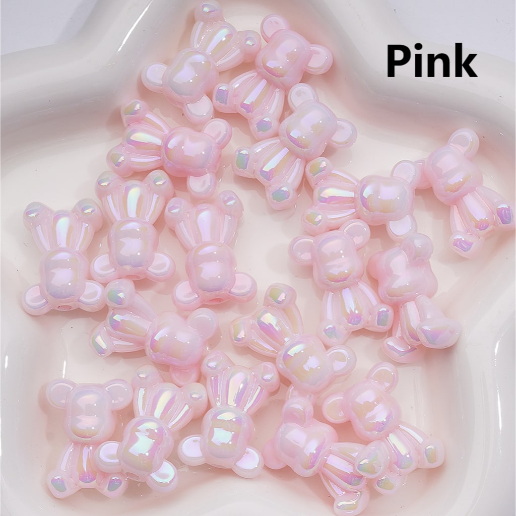 UV Coating Luminous Cute Bearbrick Gloomy Acrylic Beads, 18*24MM (Single Color is available for 200pcs(Whole bag))