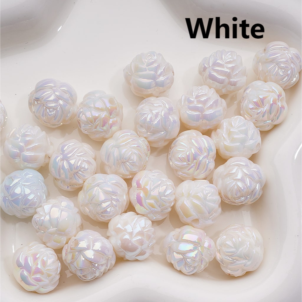 UV Coating Luminous Cute Rose Flower Acrylic Bead, 16MM (Single Color is available for 200pcs(Whole bag))