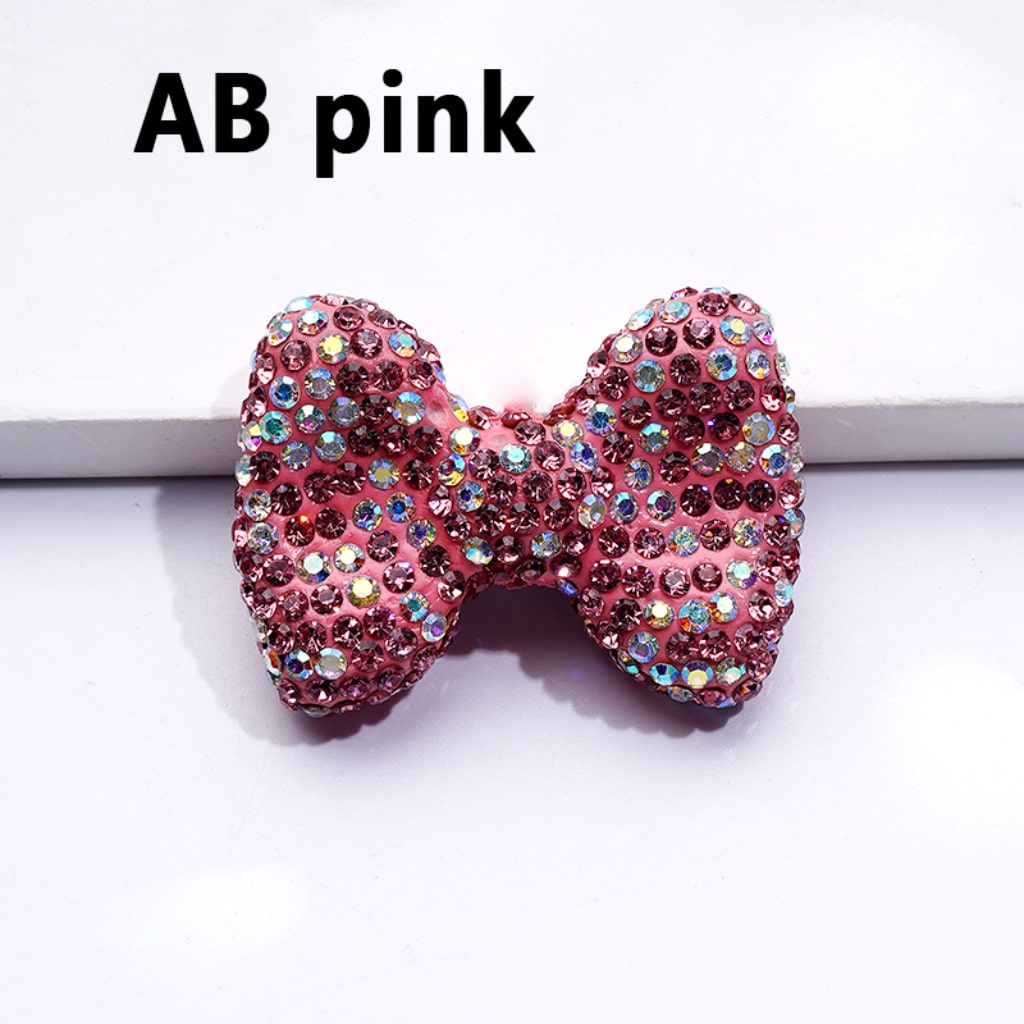 Bling Bling Multi-Color Bowknots Clay Beads with Shiny Rhinestones, 28*40MM