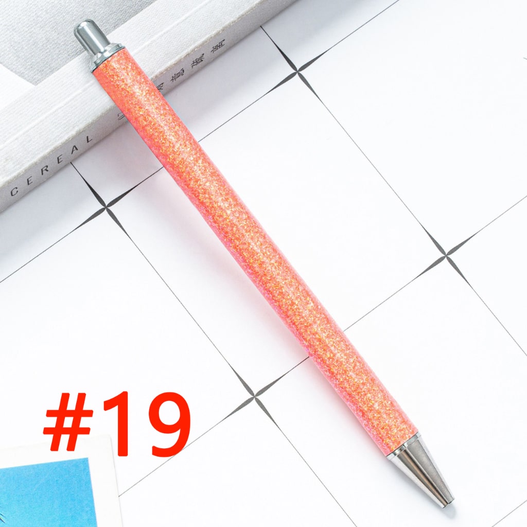 Sublimation Ballpoint Pen, Push Ballpoint Pen with Glitter Effect in Gold Color
