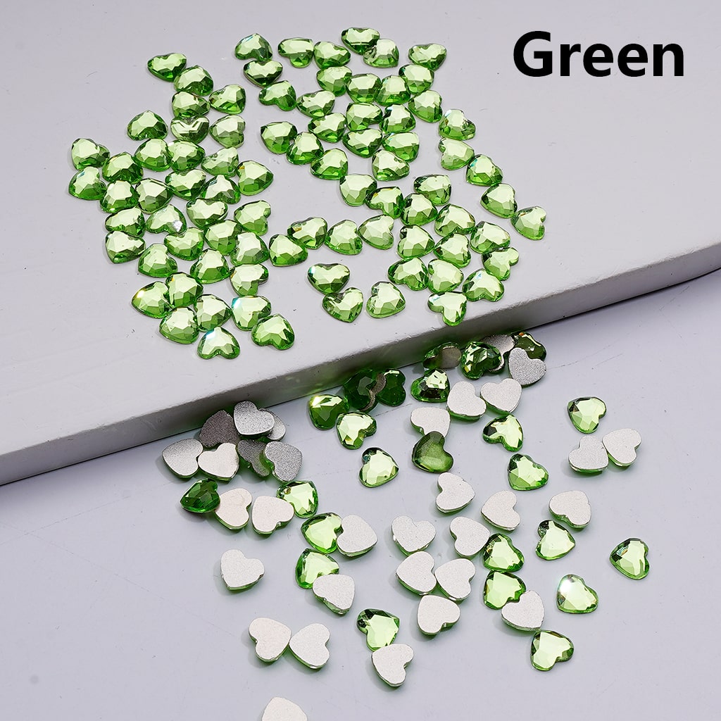 Crystal Faceted Flat Back Mini Hearts Charms for Beads Jewelry Accessories, 5.5*6MM (1440pcs/bag)