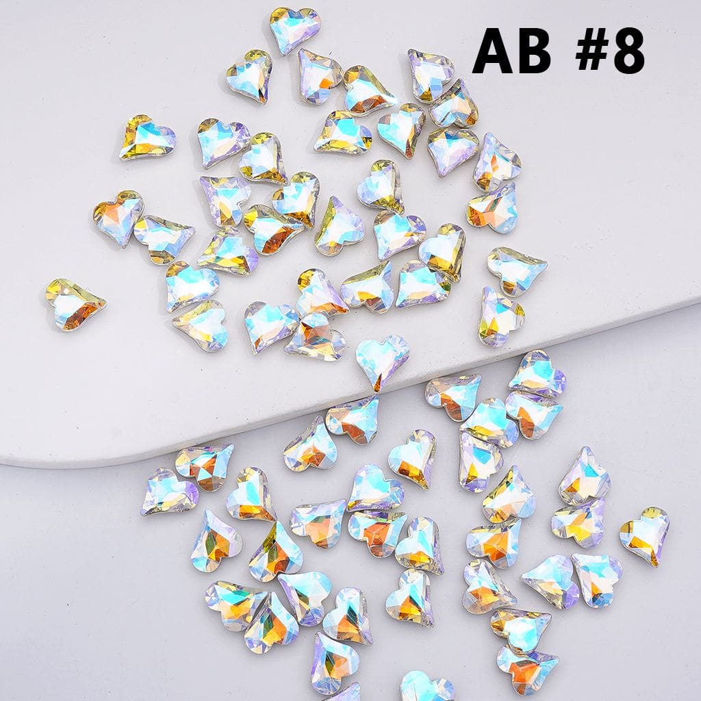 Mini Cute Shiny Hearts Charm for Jewelry Accessories, 8*9MM
