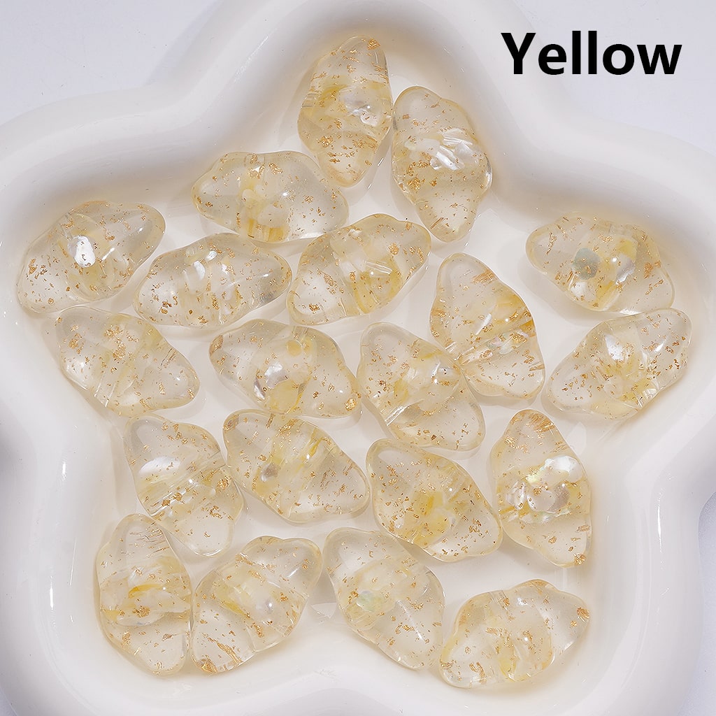 Multi-Color Shells Gold Foil Paper Inside Clear Cloud Acrylic Beads, 13*22MM (Single Color is available for 200pcs(Whole bag))
