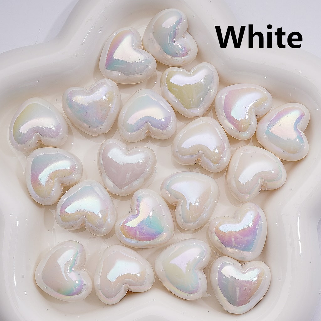 UV Coating Luminous Hearts Acrylic Beads, 22*19MM (Single Color is available for 200pcs(Whole bag))