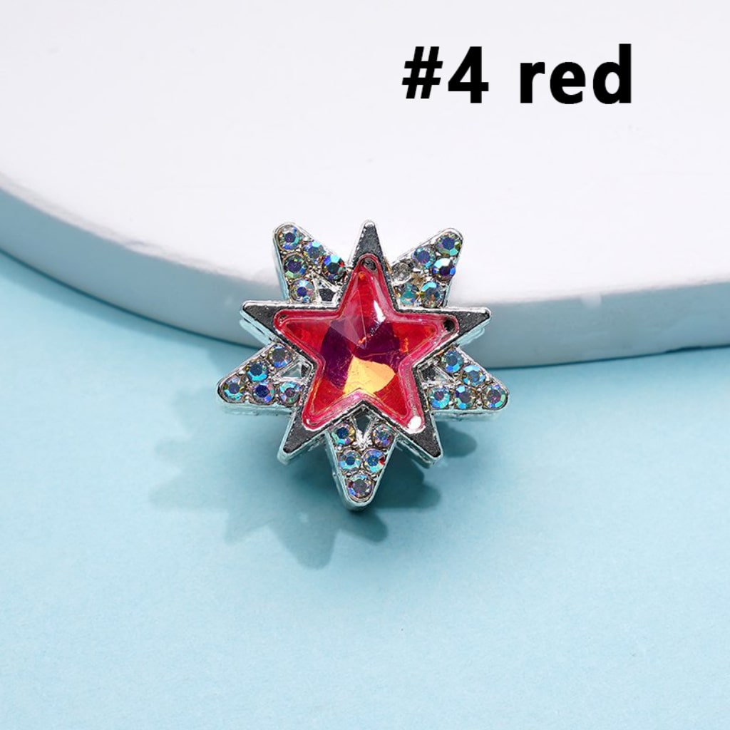 Bling Bling Silver Alloy Stars with Colorful Stars Mini AB Rhinestones Beads, Around 20MM