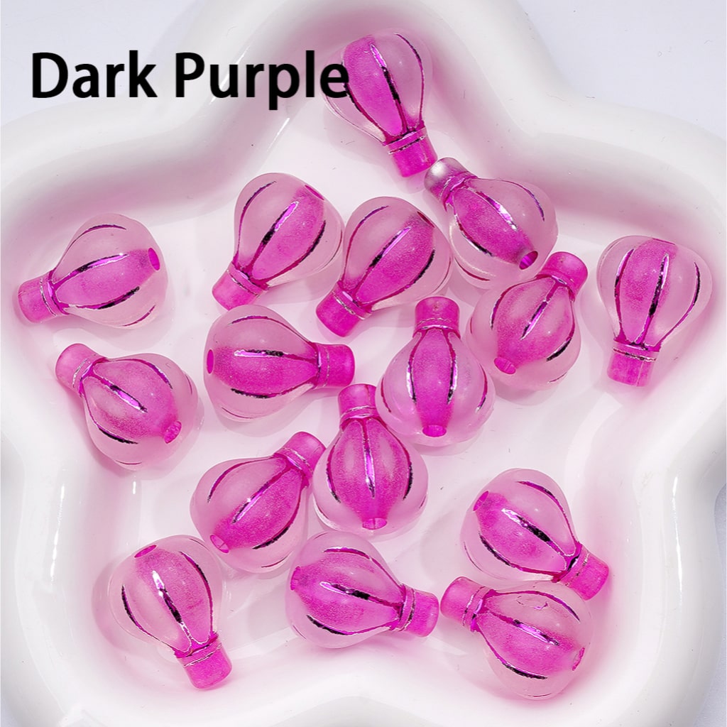 Multi-Color Shiny Stripes Coated Clear Hot Balloon Shape Acrylic Beads, Around 24*19MM, Random Mix