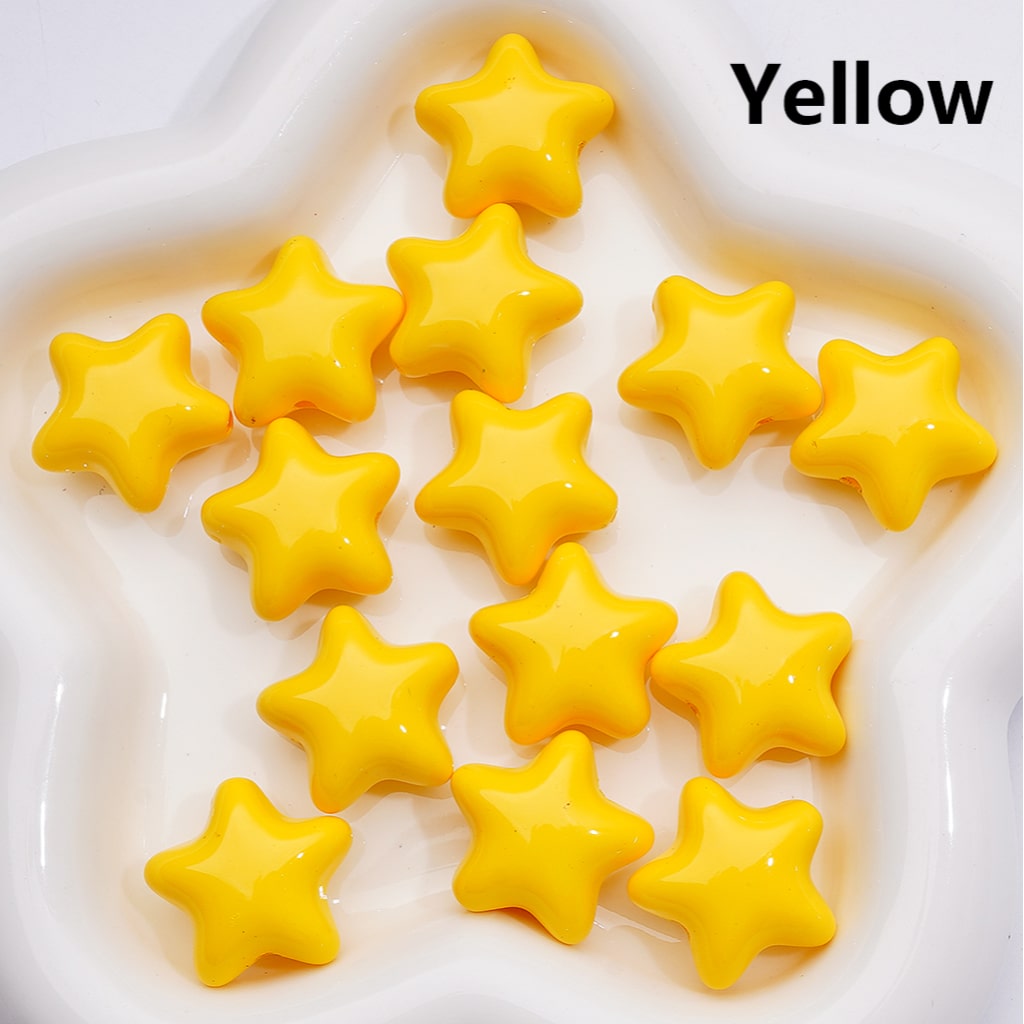 Stoving Varnish Solid Color Five-pointed Star Acrylic Beads, 23MM (Single Color is available for 200pcs(Whole bag))