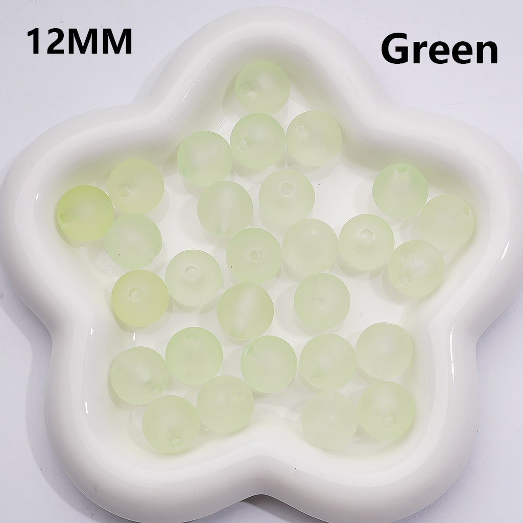 Frosted Matte Translucent Multi-Color Round Acrylic Beads, 12MM, (Single Color is available for 500pcs(Whole bag))