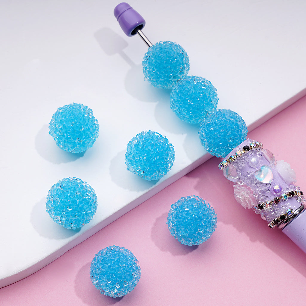 ゼリーカラーのハードシュガービーズ アクリルビーズ クリアラインストーン 16mm ランダムミックス