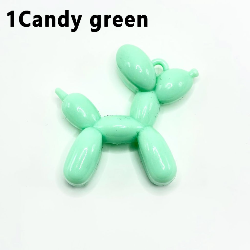 Vivid Cute Solid Color Balloon Puppy Dog Acrylic Beads Pendants, Around 47*47MM