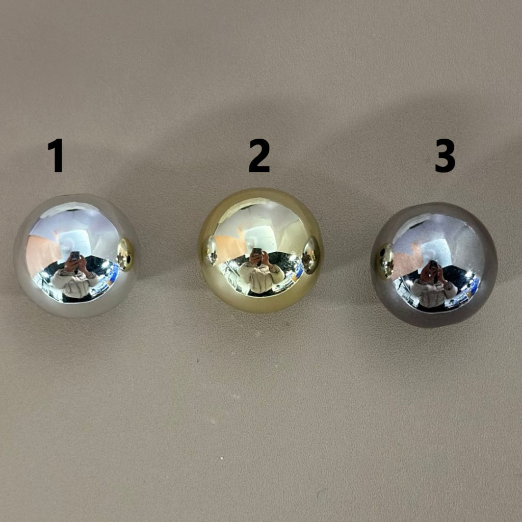 大きな光沢のあるメタリックカラーの丸型アクリルビーズ、25MM、説明をお読みください。