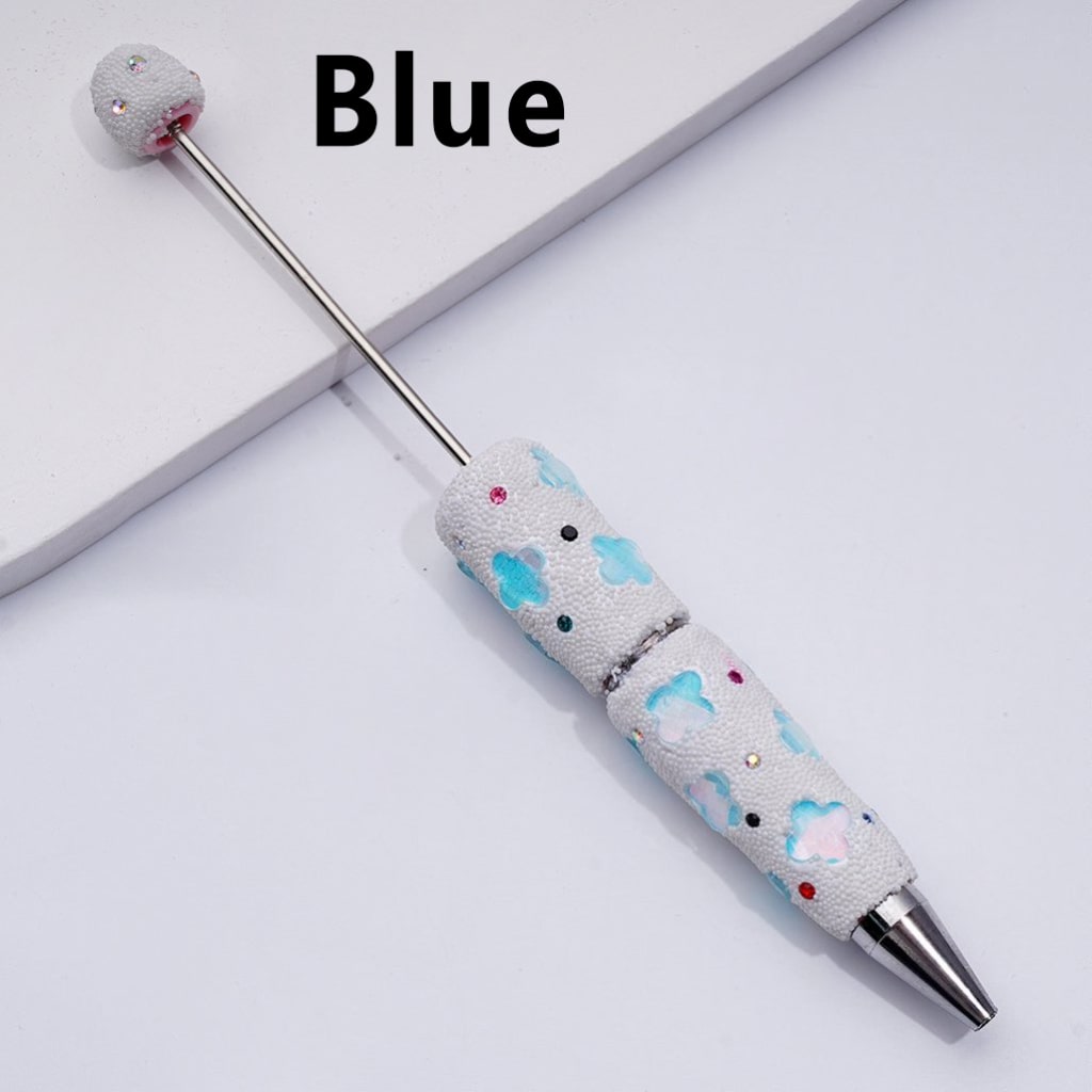 Beadable Jelly Color Four-Leaf Clover Shiny Rhinestones Mini White Snow Balls Clay Pen