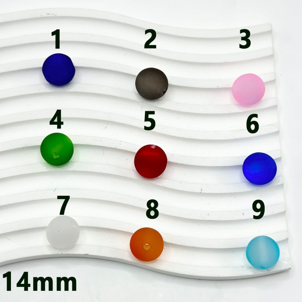 Colorful Matte Cat Eye Style Round Acrylic Beads, 14MM