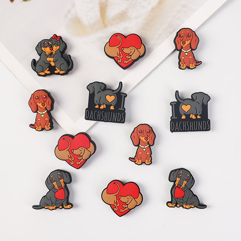 Silicone Focal Beads Cute Dachshund Sausage Dog Series
