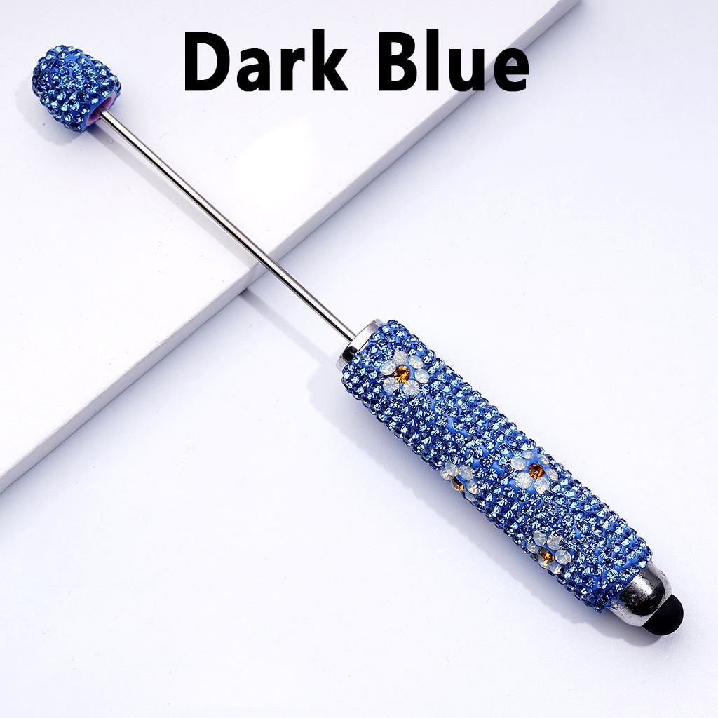 Beadable Clay Stylus Pen with Mini Cute Flowers Multi-Color Shiny Rhinestones