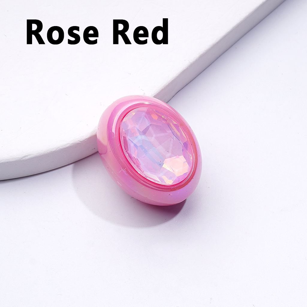 UV Coating Oval Shape Acrylic Beads Shiny K9 Rhinestones Inside, Around 26*20MM