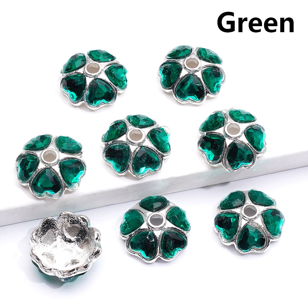Beads Cage Cap Metal Alloy Multi-Color Heart Rhinestons,Silver 16MM (Single Color is available for 100pcs(Whole Bag))