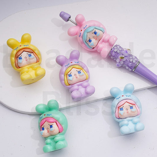Cute Crybab Bunn Po Bea IconiCute Pendants Pen Topper Acrylic Beads, 47*31MM, Random Mix