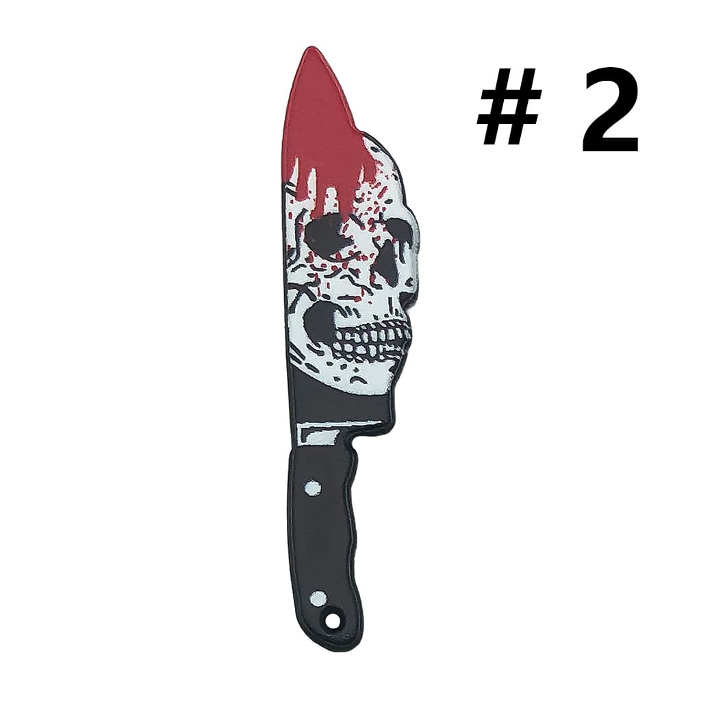 Halloween Plastic Horror Bloody Flower Skeleton Skull Head Prints Knife Dagger Jewelry Accessories