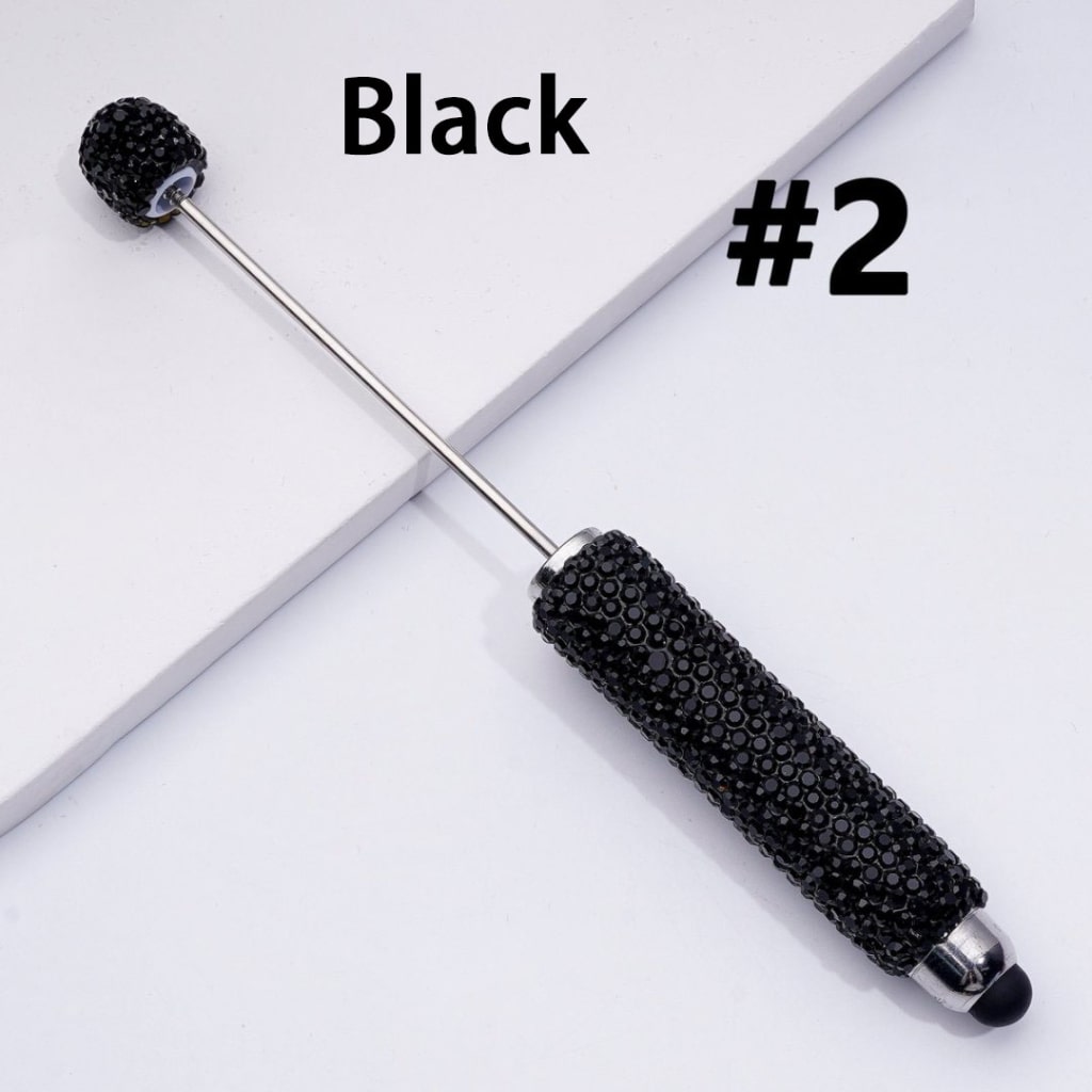 Beadable Clay Stylus Pens with AB & Colorful Rhinestones Covered the Entire Pen
