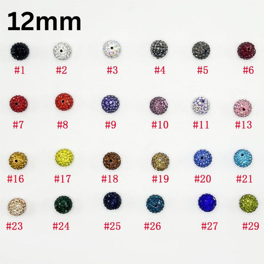 Clay Beads with Rhinestones, 12mm, Please Read Description