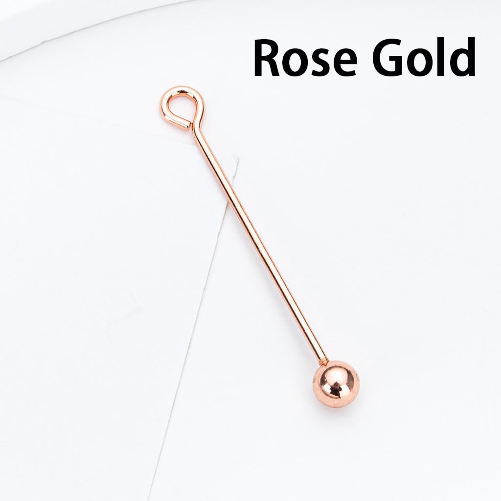 DIY Sterling Alloy Pearl Bead Detachable Spiral Needle 9-Pin Jewelry Accessories 48MM