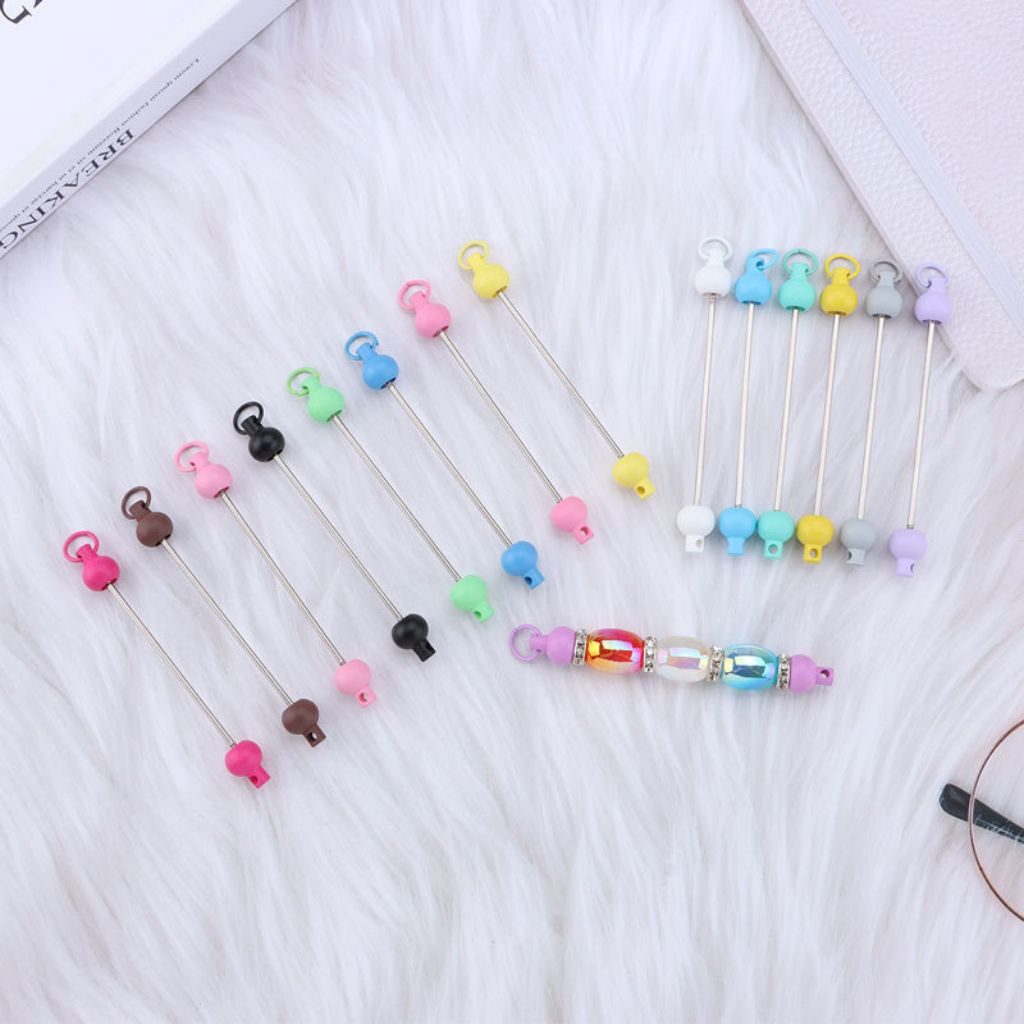 Keychain Bars, Beadable Bars for Keychains in Solid Colors, Size 95mm