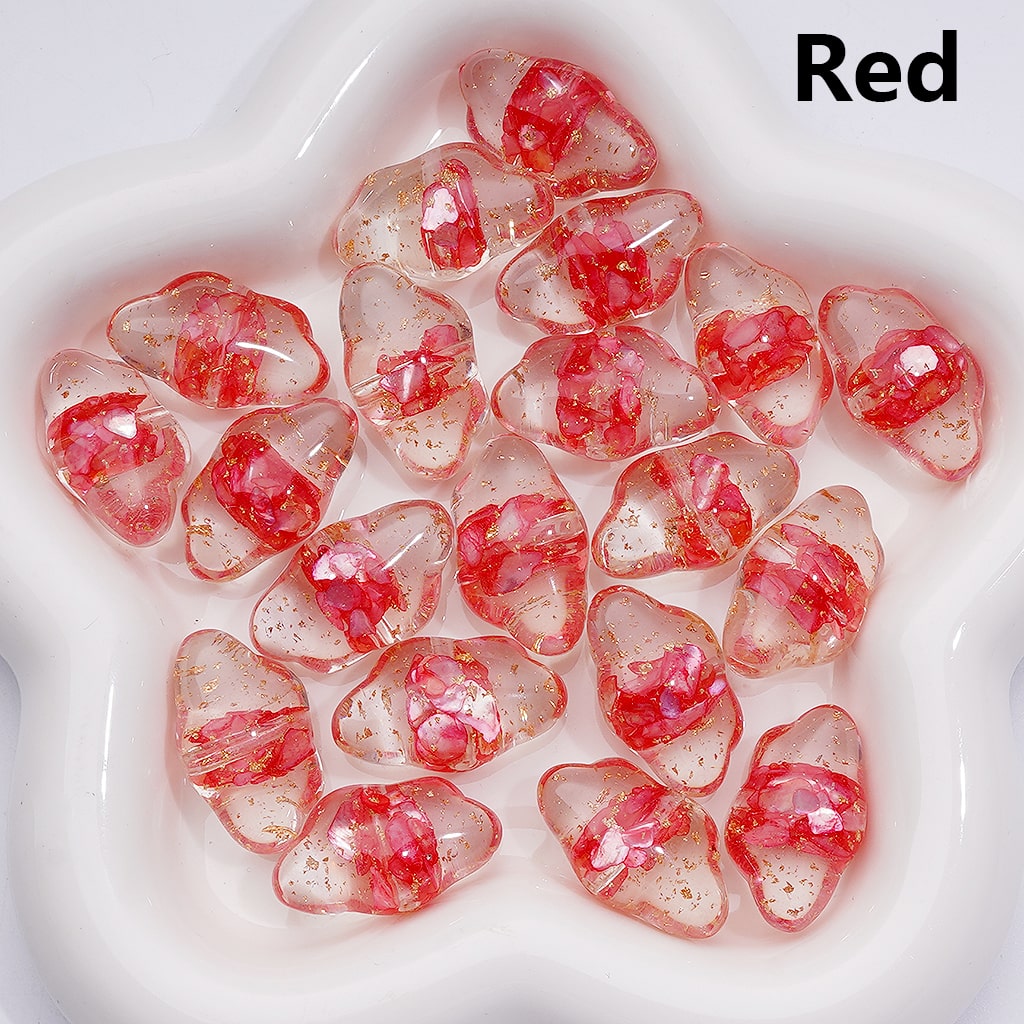 Multi-Color Shells Gold Foil Paper Inside Clear Cloud Acrylic Beads, 13*22MM (Single Color is available for 200pcs(Whole bag))