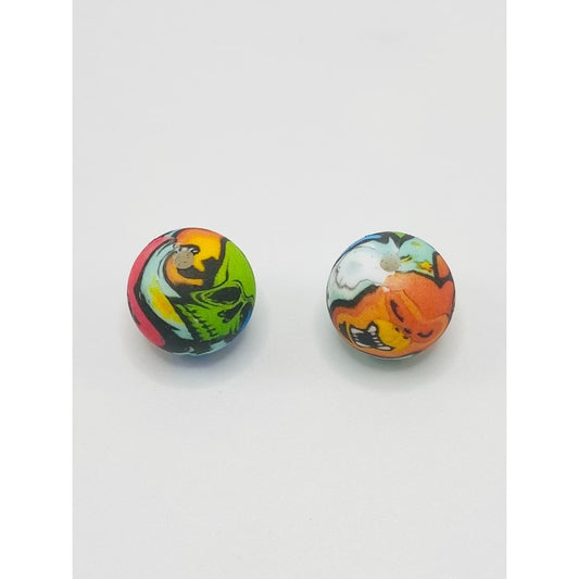 Monster skeleton Printed Silicone Beads Number 124
