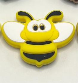 Smiling Bee with White Wings Honeybee Silicone Focal Beads