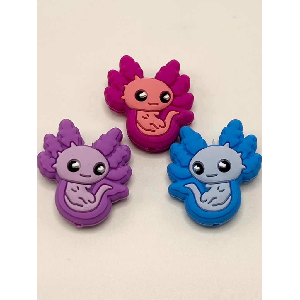  Axolotl Focal Beads Silicone Purple Salamander Anime  12 pk  Bulk Wholesale for Freshie String Hangers Beadable Pen Assorted Set Badge  Clip : Arts, Crafts & Sewing