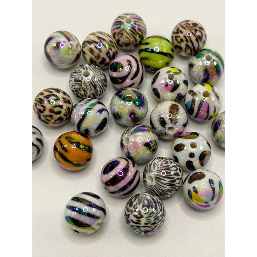 Printed and Multicolor 20mm Acrylic Beads