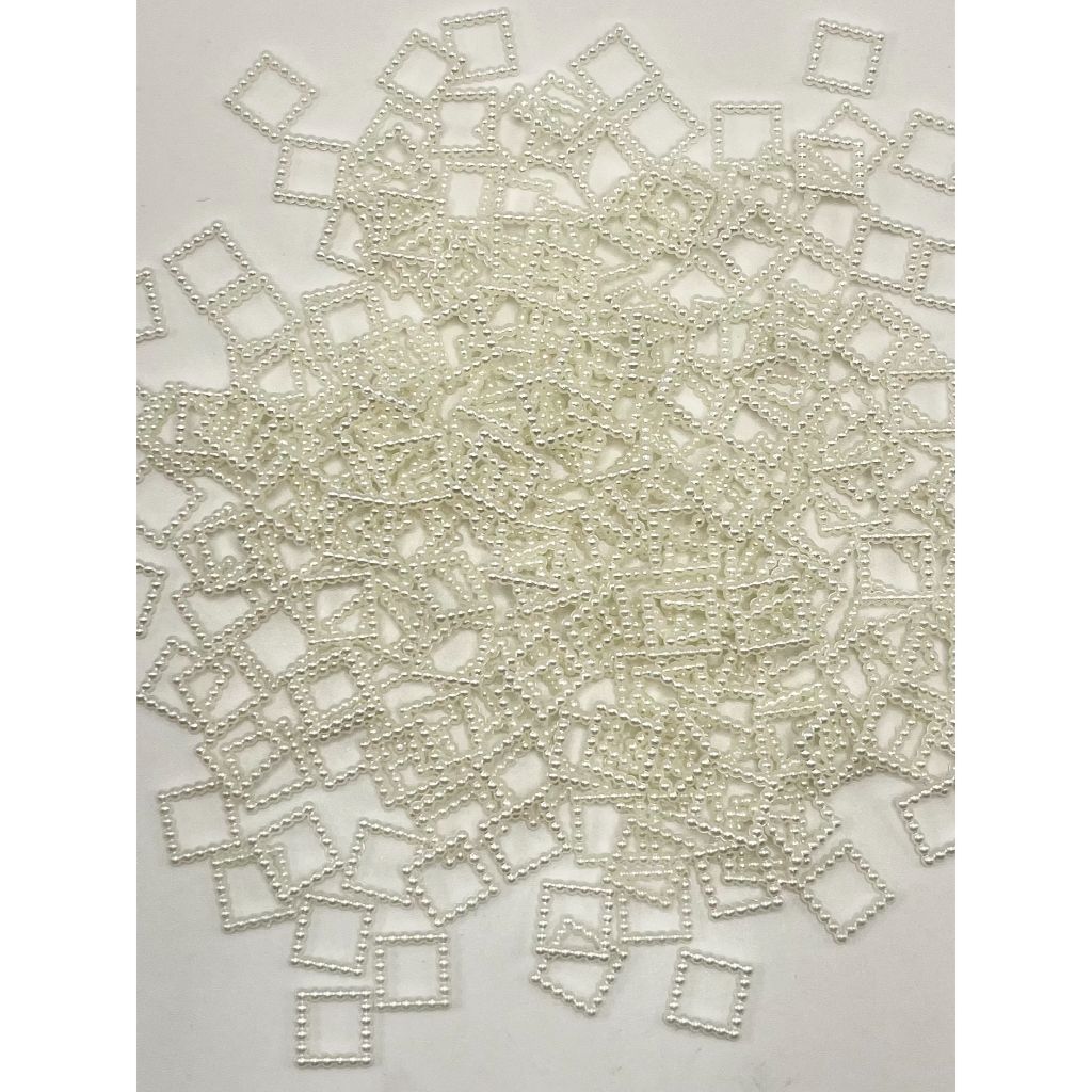 Square Cube Acrylic Pearl Spacers, 12mm