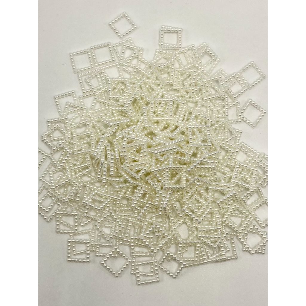 Square Cube Acrylic Pearl Spacers, 12mm