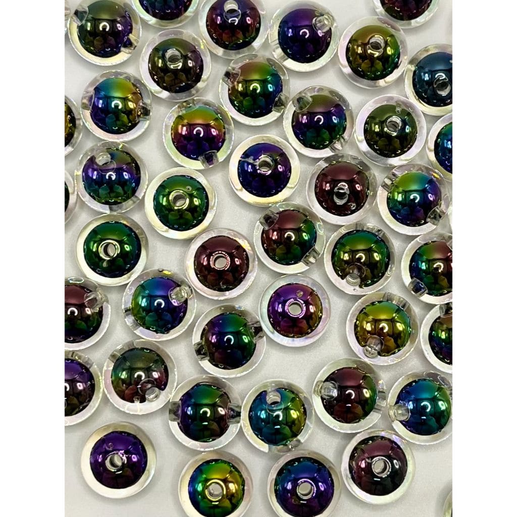 Double Layer Acrylic Beads, Clear See-through, 16mm, Random Mix, LD