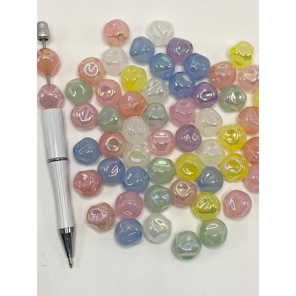 イチジクのような不規則なゼリーカラーのアクリルビーズ、FS